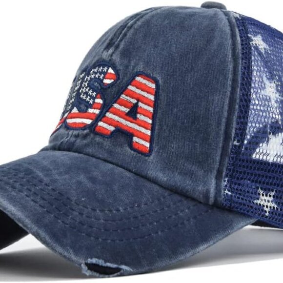 Vintage USA Baseball Cap Unisex Adjustable Patriotic 4th of July Hat - Picture 3 of 6